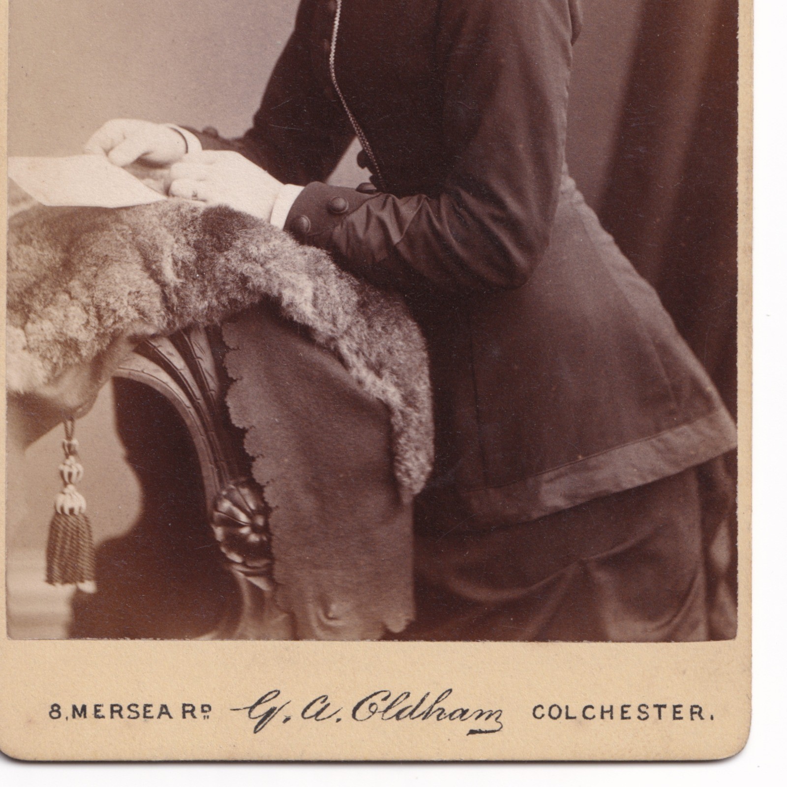 CDV: CDV: Young Woman, Pulled-Back Hair, Braided. G. A. Oldham, Colchester Card.: catalogue image 6