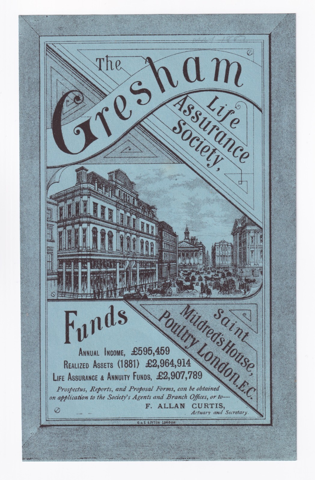 Ephemera: Gresham Life Assurance Society Leaflet, Showing 1881 Realized Assets, London.: catalogue image 1