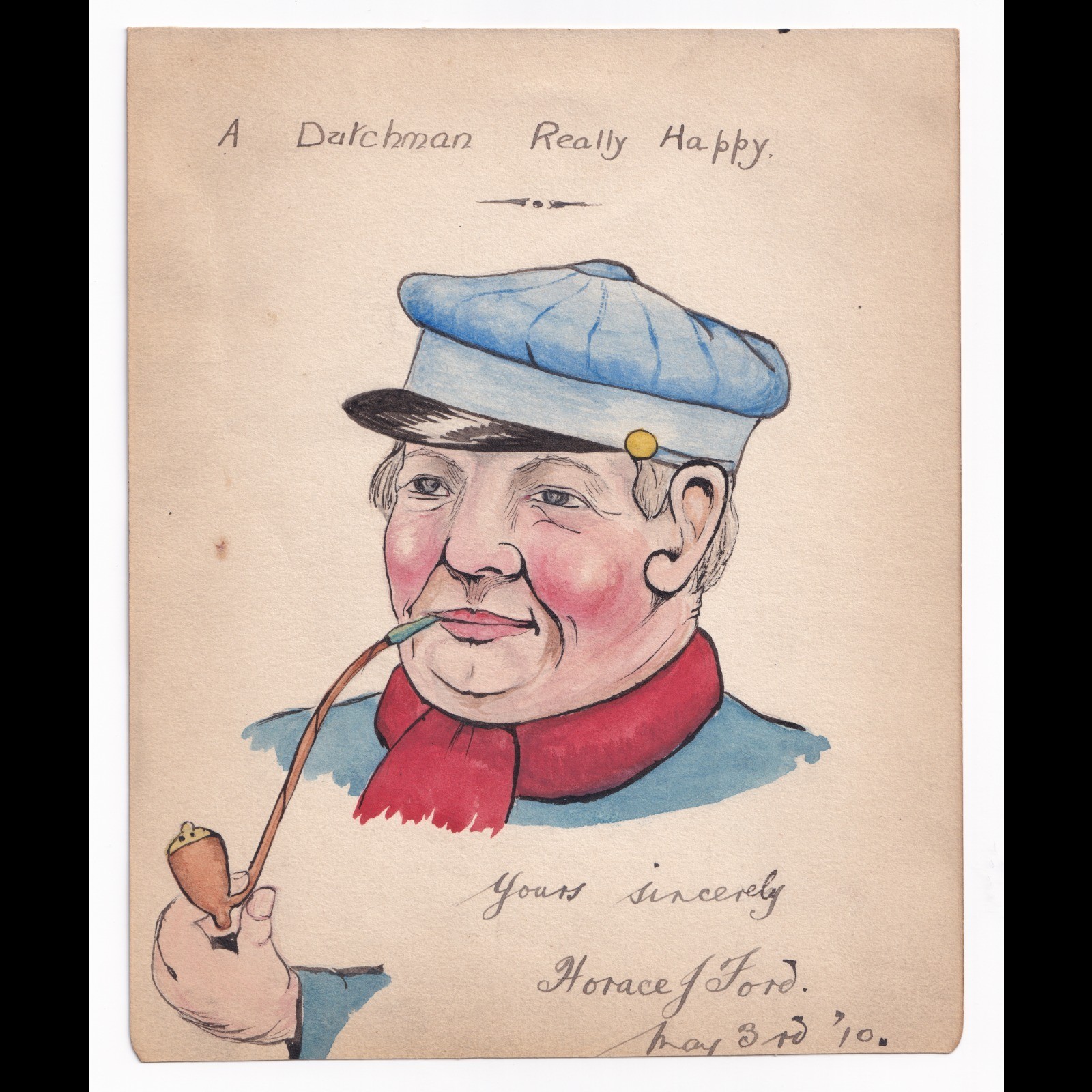 Ephemera: Old Illustration, titled A Dutchman Really Happy by a HORACE J FORD.: catalogue image 1