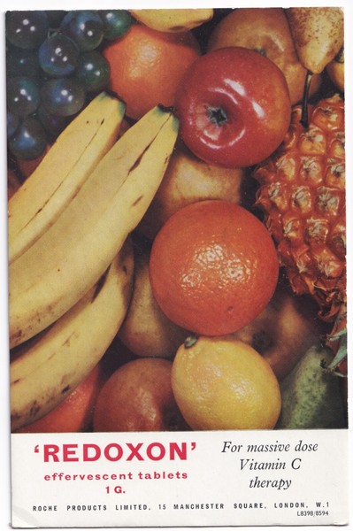 Ephemera: Vintage Pharmaceutical Blotter Card: REDOXON Vitamin C.: catalogue image 1