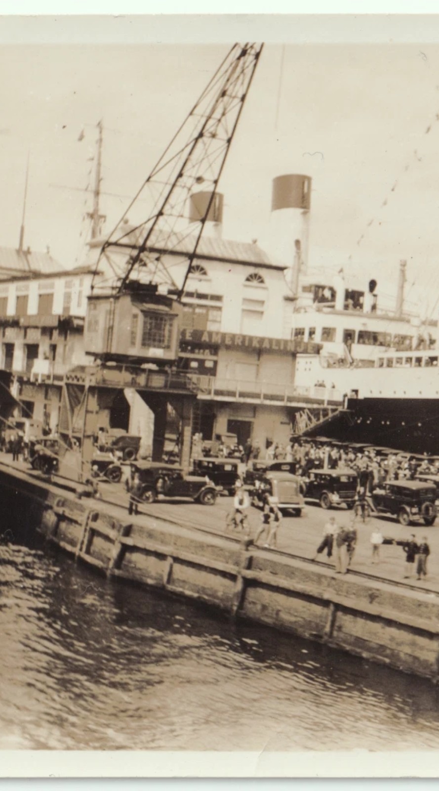 Photograph: Old Photograph, Dock Scene with Ship Monte Pascoal and Period Automobiles.: catalogue image 4