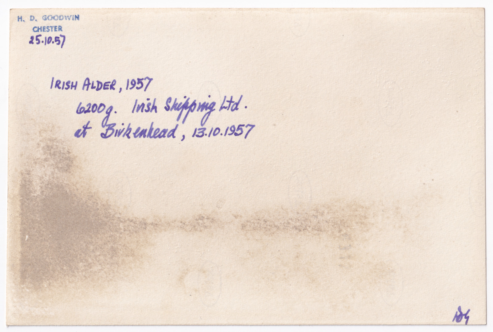 Photograph: Old Photograph, Irish Alder Ship at Birkenhead, 1957.: catalogue image 2
