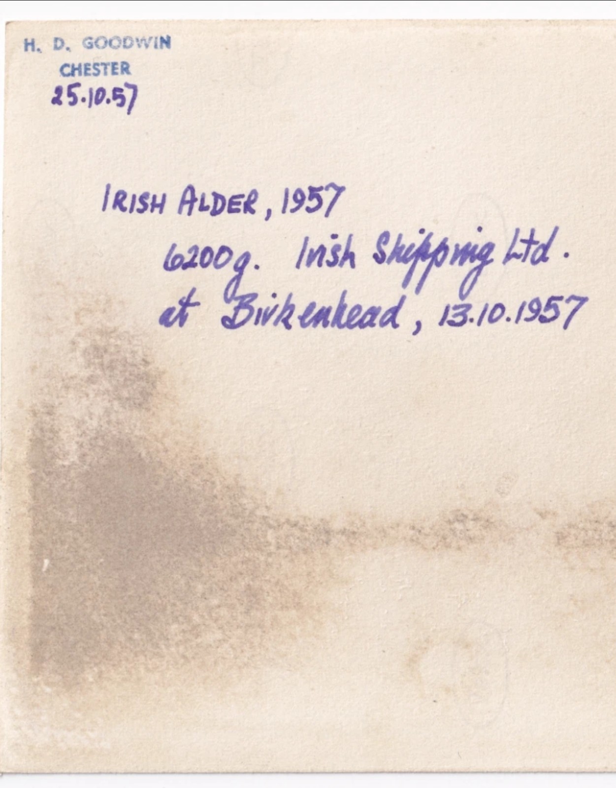Photograph: Old Photograph, Irish Alder Ship at Birkenhead, 1957.: catalogue image 7