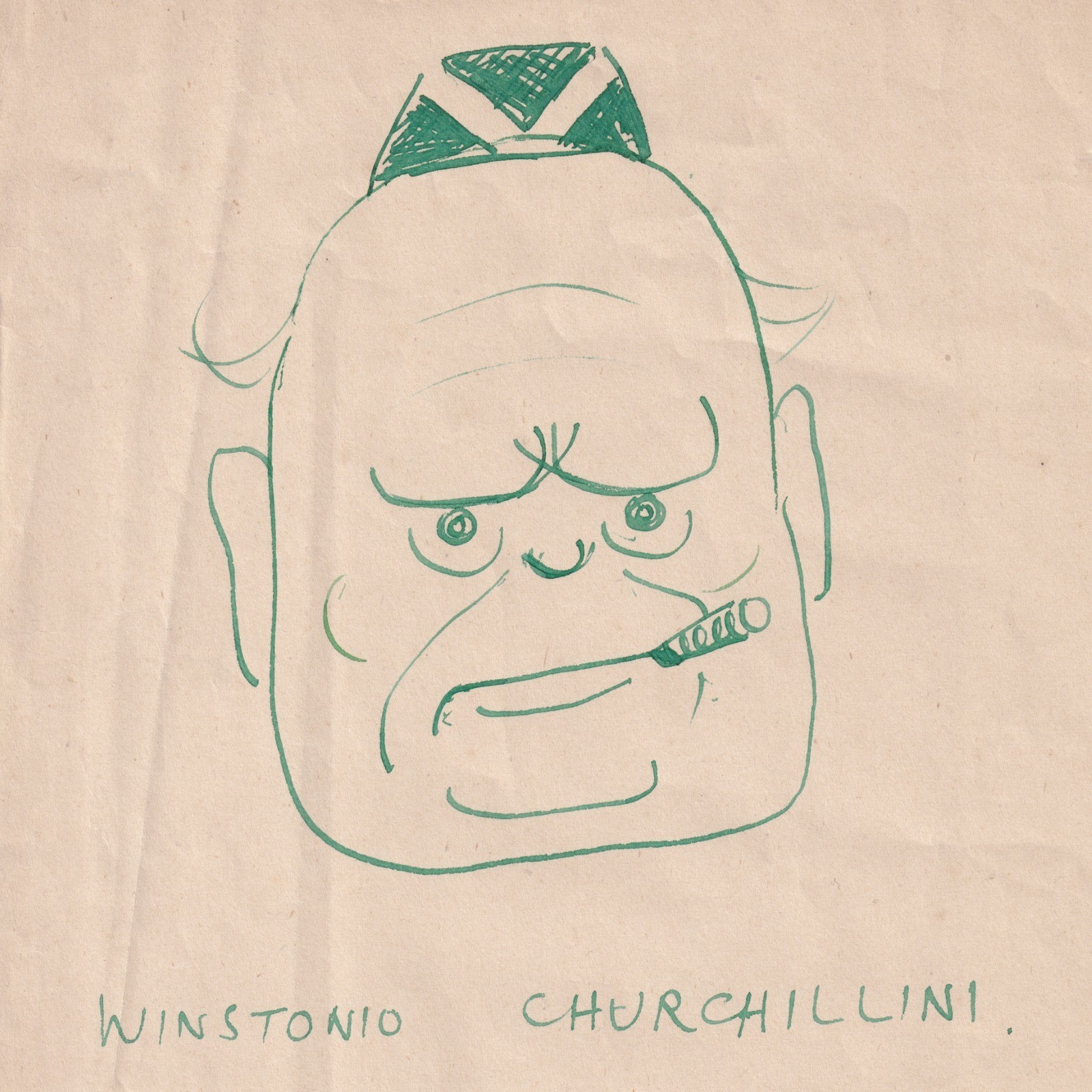 Ephemera: Winston Churchill Caricature Sketch “Winstonio Churchillini”: catalogue image 3