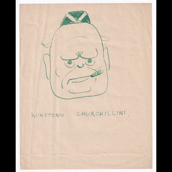Ephemera: Winston Churchill Caricature Sketch “Winstonio Churchillini”: catalogue image 1