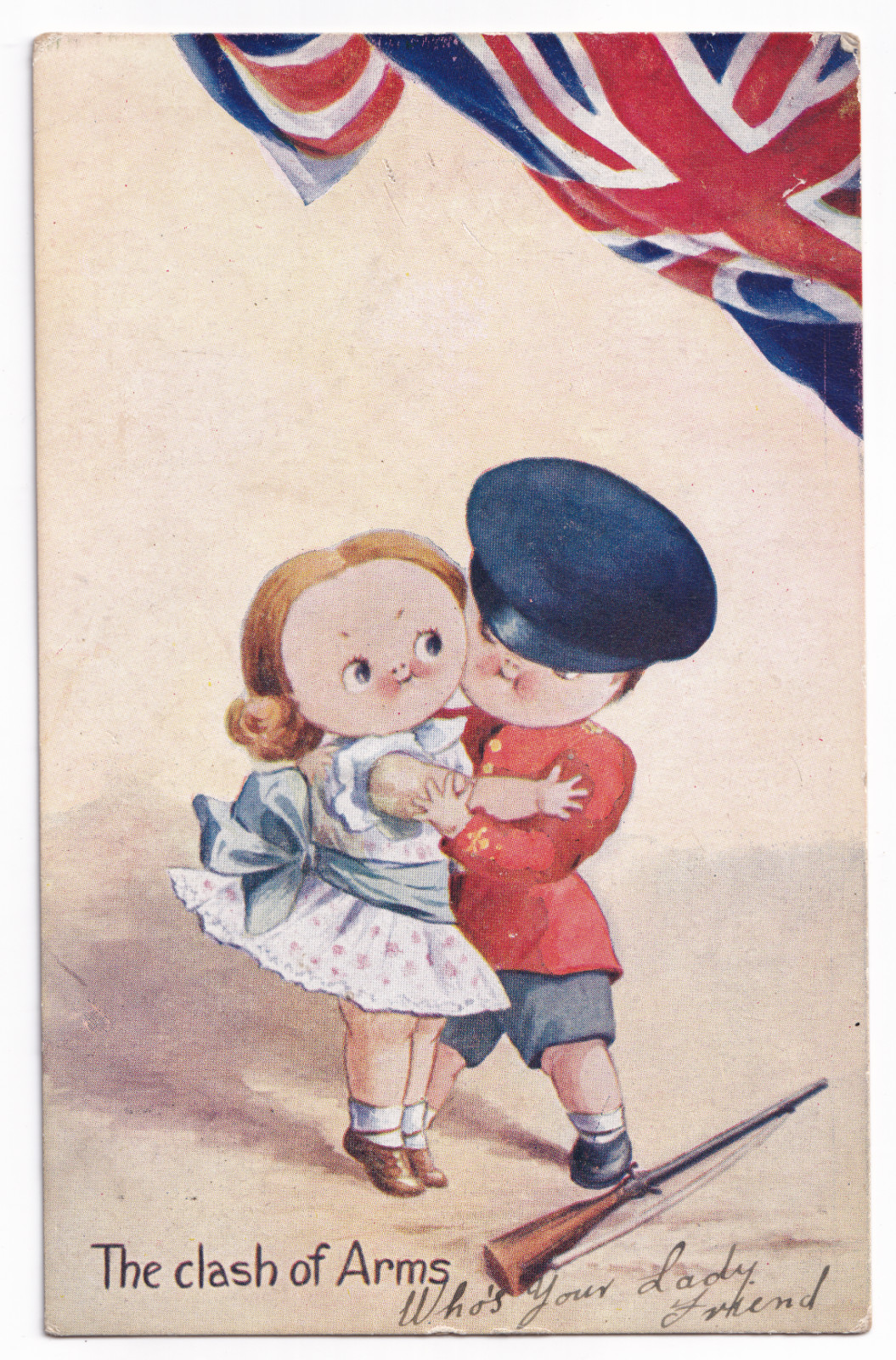 Postcard: Military Postcard, Clash of Arms, sent to H Randall Little Dalby Hall, Melton.: catalogue image 1