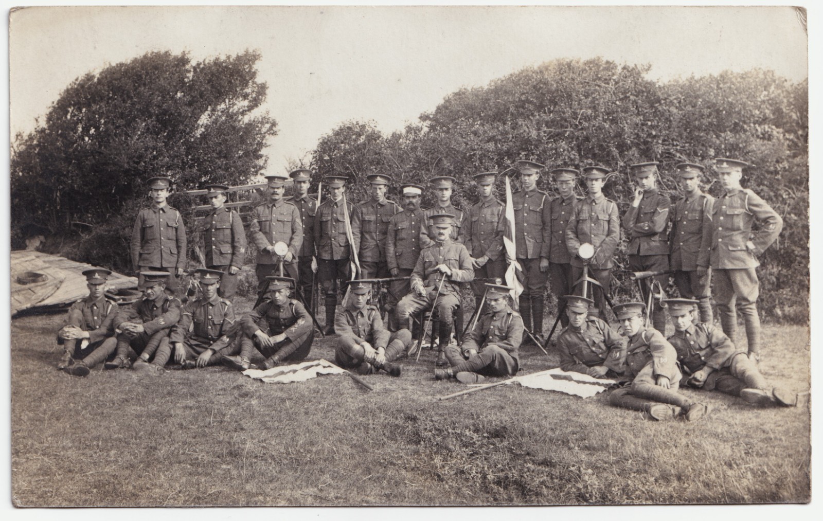 Postcard: Military Postcard, Large Group of Men in Uniform. Braunton Noted on Rear. 08/11: catalogue image 1