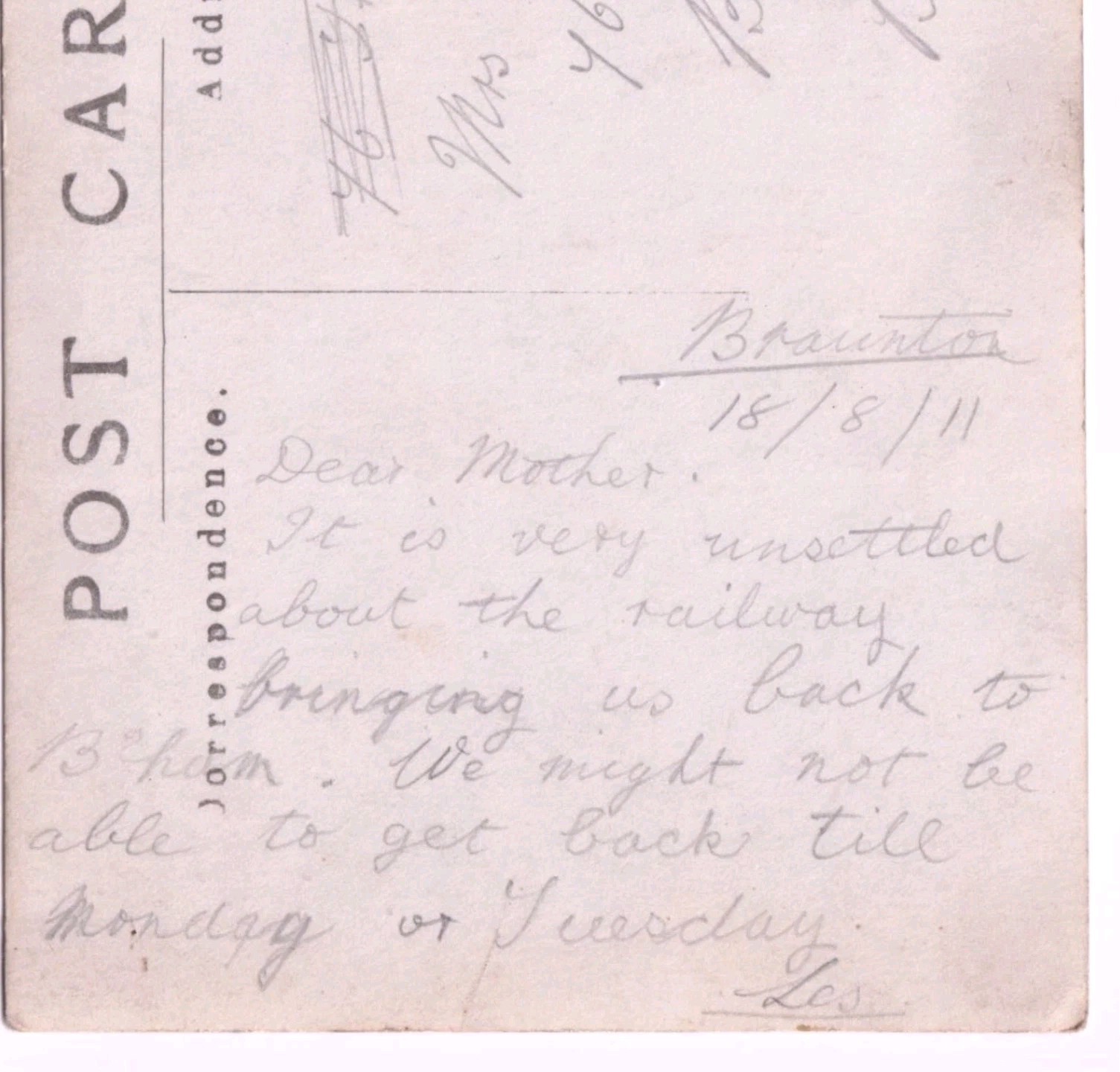 Postcard: Military Postcard, Large Group of Men in Uniform. Braunton Noted on Rear. 08/11: catalogue image 3