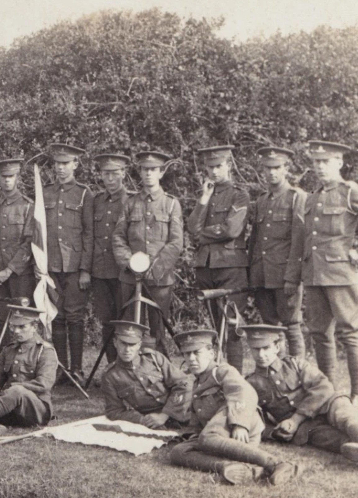 Postcard: Military Postcard, Large Group of Men in Uniform. Braunton Noted on Rear. 08/11: catalogue image 4