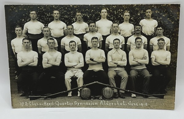 Postcard: Old Postcard, Aldershot Gymnasium, June 1916, No 5. Real Photograph.: catalogue image 1