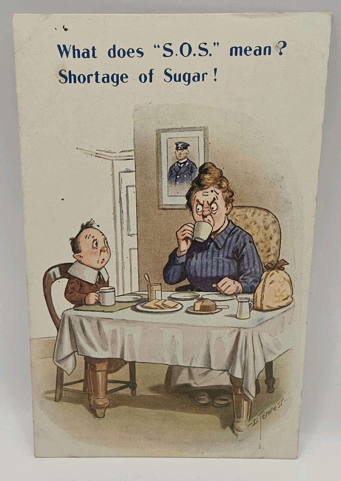 Postcard: Postcard, Comic Shortgage of SUGAR SOS. D. TEMPEST.: catalogue image 1