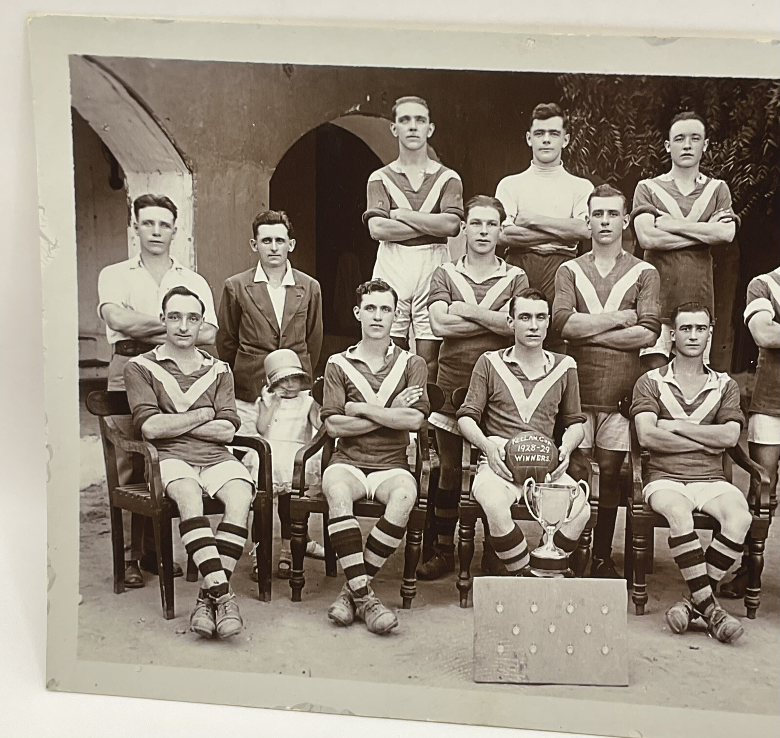 Postcard: Vintage Postcard, Football Team And Soldier, LUCKNOW, INDIA.: catalogue image 4