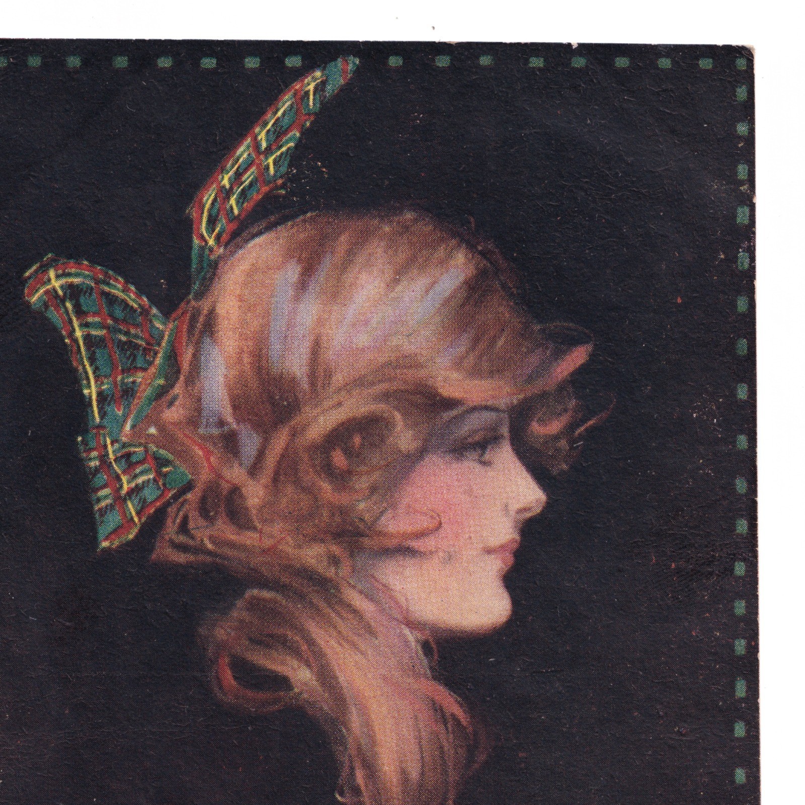 Postcard: Postcard: Glamourous Art Portrait of a Woman with Tartan Bow, Title, SANDIE, 641: catalogue image 4