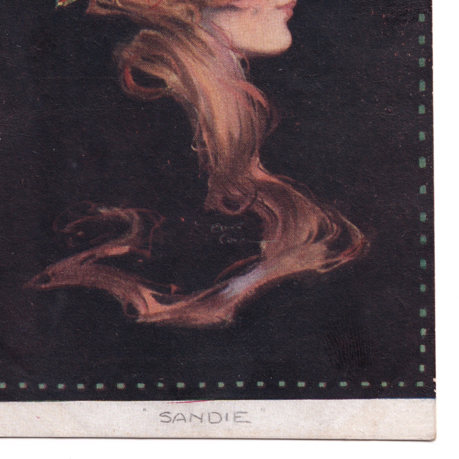 Postcard: Postcard: Glamourous Art Portrait of a Woman with Tartan Bow, Title, SANDIE, 641: catalogue image 5