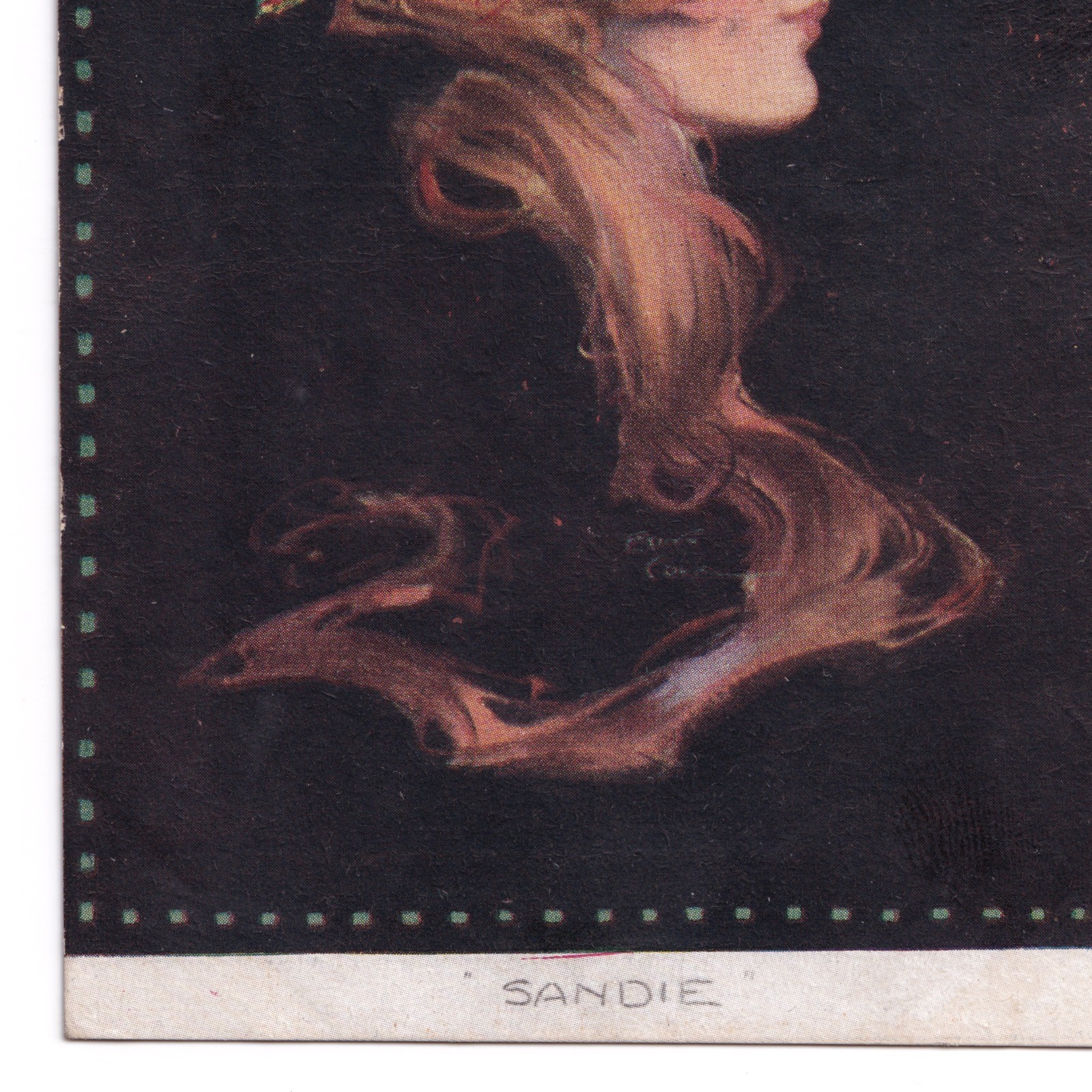 Postcard: Postcard: Glamourous Art Portrait of a Woman with Tartan Bow, Title, SANDIE, 641: catalogue image 6