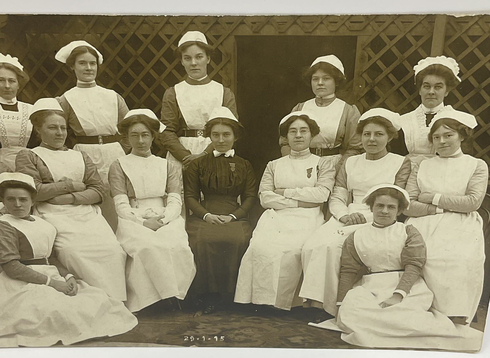 Postcard: Old Postcard, Group Of Nurses, Dated 1915. Real Photograph, A.J Hilder.: catalogue image 4
