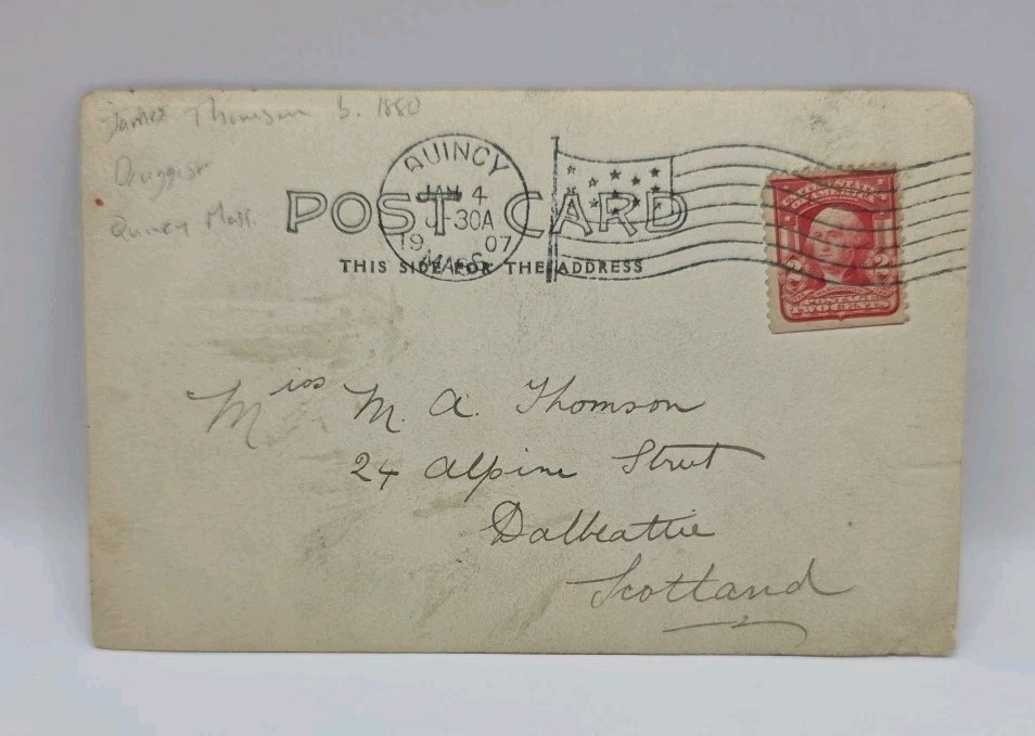 Postcard: Postcard, Unidentified House And People. Quincy, Massachusetts Postmark.: catalogue image 2