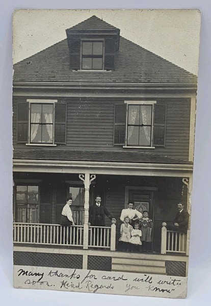 Postcard: Postcard, Unidentified House And People. Quincy, Massachusetts Postmark.: catalogue image 1